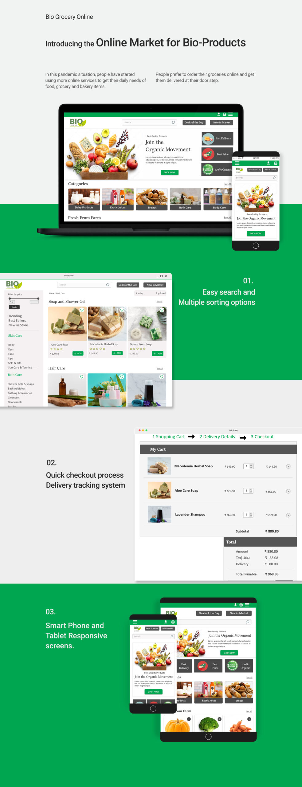 Bio product online store design